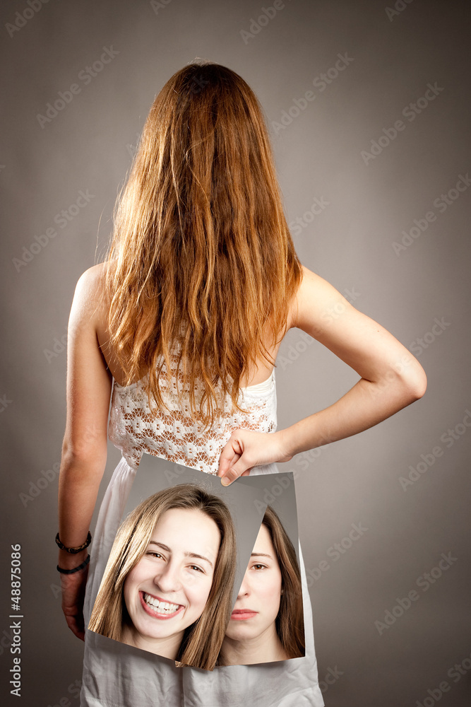Fototapeta premium girl with two faces
