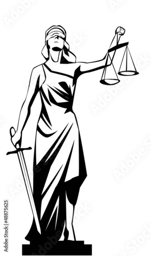 Vector illustration of lady justice photo