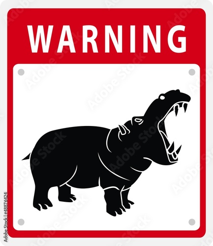 hippo Warning Sign