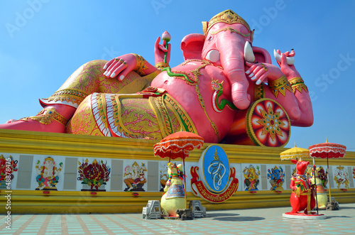 Pink Ganesha Statue in Chachoengsao,Thailand