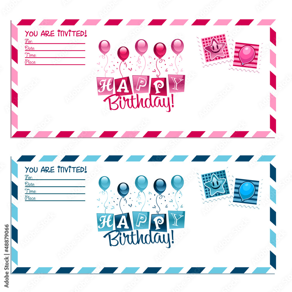 Birthday Party Invitation Envelope Birthday Party Invitation Envelope