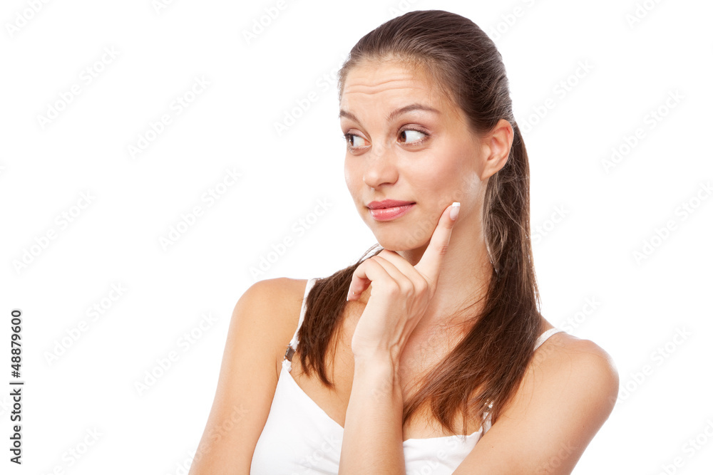 Beautiful young woman face portrait Beautiful young woman face portrait