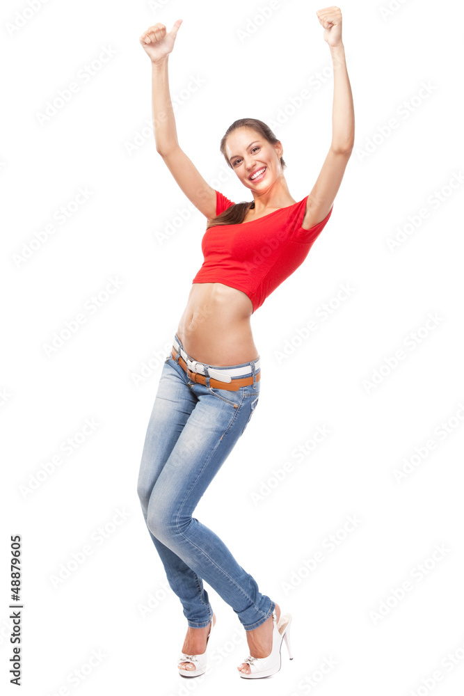 Beautiful slim woman, isolated on white background Beautiful slim woman, isolated on white background