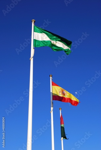 Three flagpoles, Andalusia, Spain © Arena Photo UK