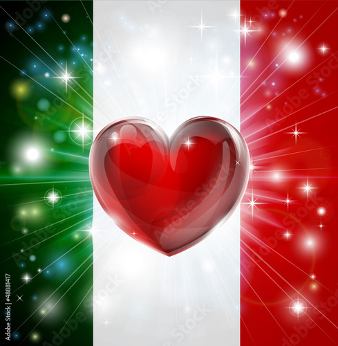 Love Italy flag heart backg...