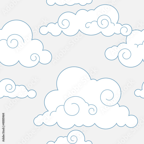 Seamless stylized clouds pattern