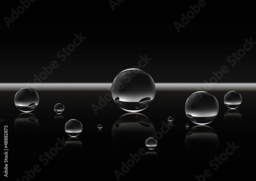 Abstract Reflections: Group Glossy Spheres Specular spheres on reflecting surface
