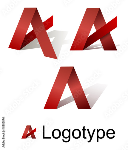 Modern Red A Logotype – 3D Letter Branding Concept