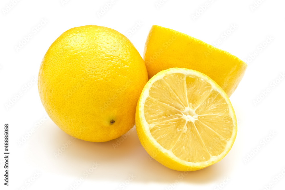 Fresh juicy lemon on white background Fresh juicy lemon on white background