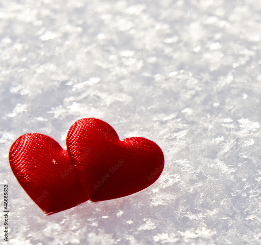 Two hearts in the snow