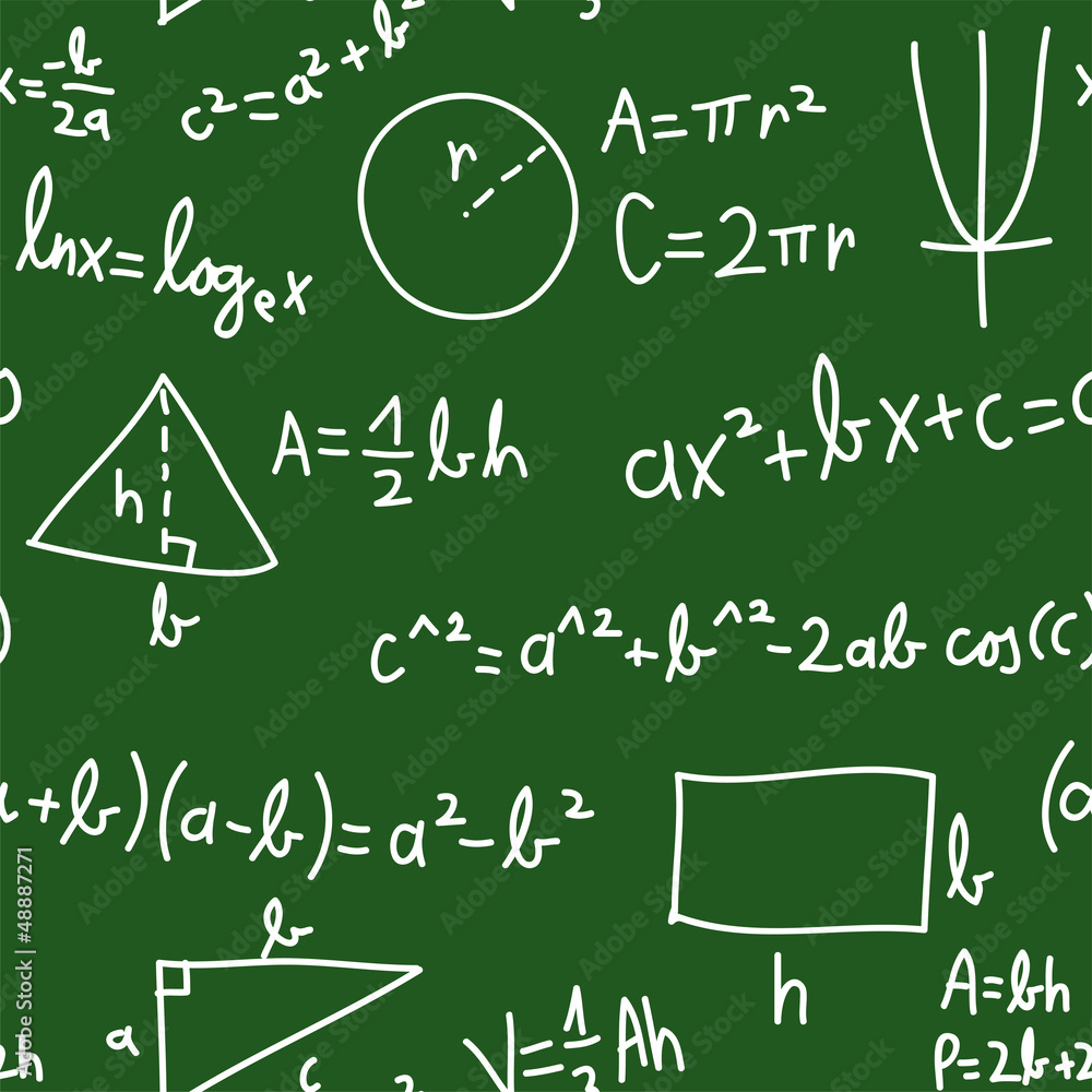 Seamless math elements on school board. Seamless math elements on school board.