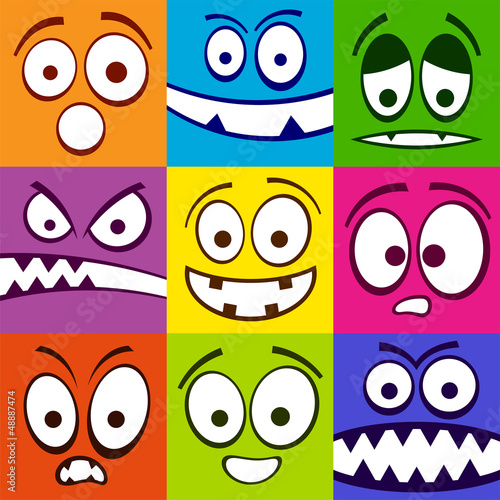 Wallpaper Mural Funny colorful emotions seamless pattern. Torontodigital.ca