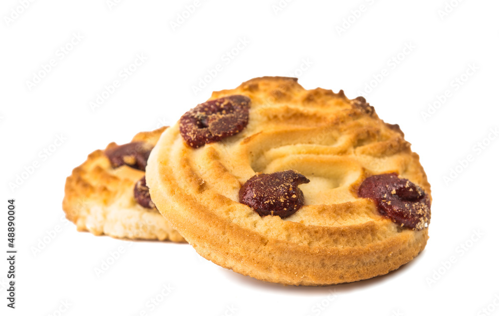 Fresh cookies with a cherry Fresh cookies with a cherry