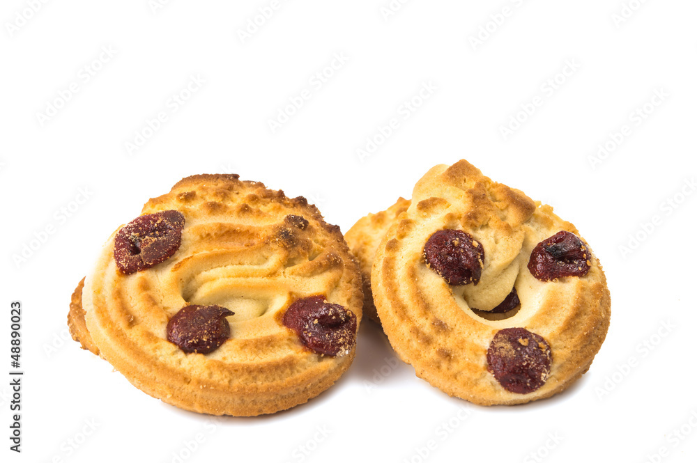 Fresh cookies with a cherry Fresh cookies with a cherry