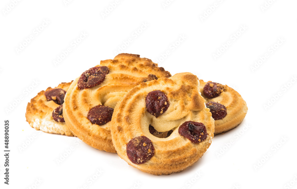 Fresh cookies with a cherry Fresh cookies with a cherry