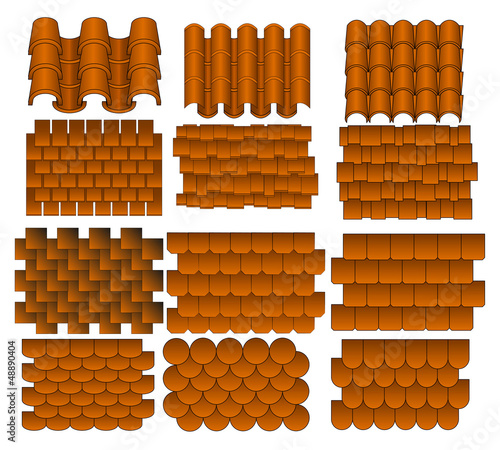 Collection Vector textures of the roofing cover for drawing in design