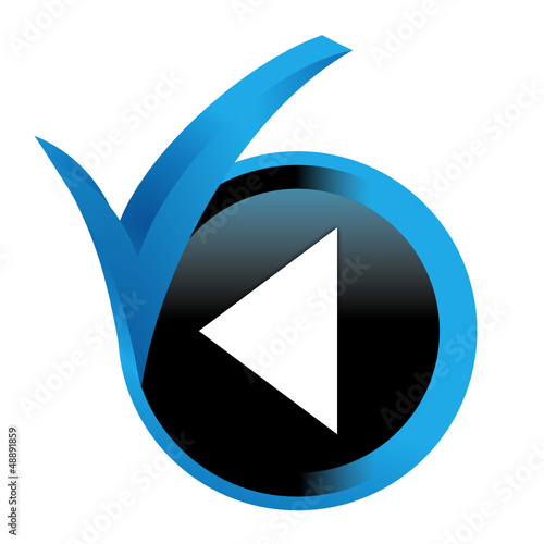 retour sur bouton validé bleu