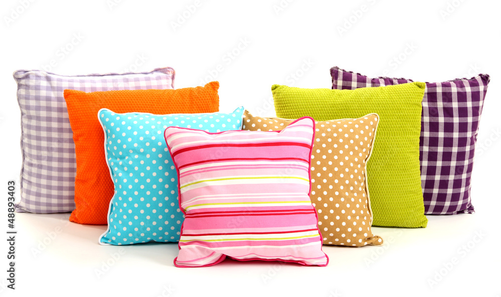 Colorful pillows isolated on white Colorful pillows isolated on white