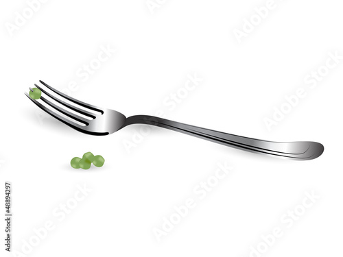 Fork and pea