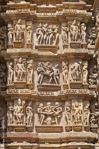 Khajuraho Temple carvings. © davidevison