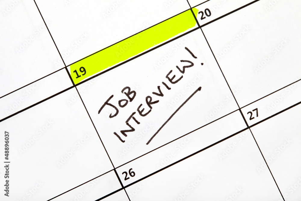 Job Interview Date on a Calendar Job Interview Date on a Calendar