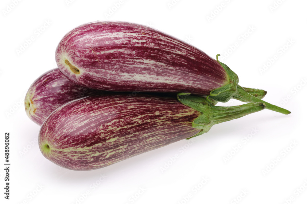 Aubergine, eggplant on white background Aubergine, eggplant on white background