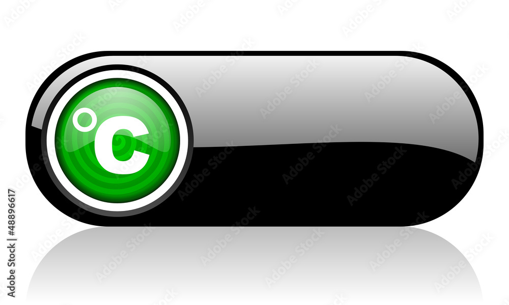 celsius black and green web icon on white background celsius black and green web icon on white background