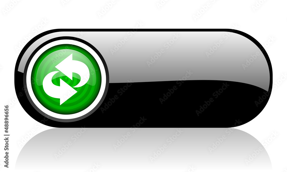 Fototapeta premium rotate black and green web icon on white background