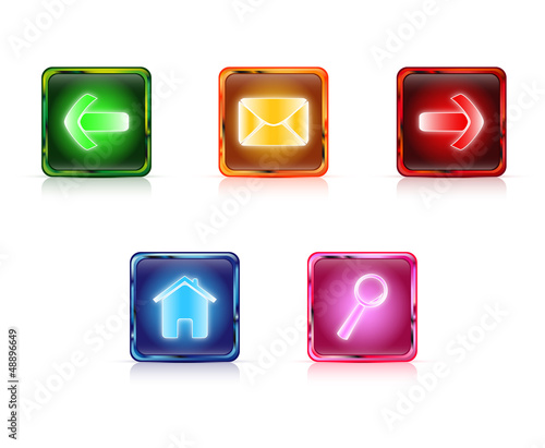 Color web buttons set