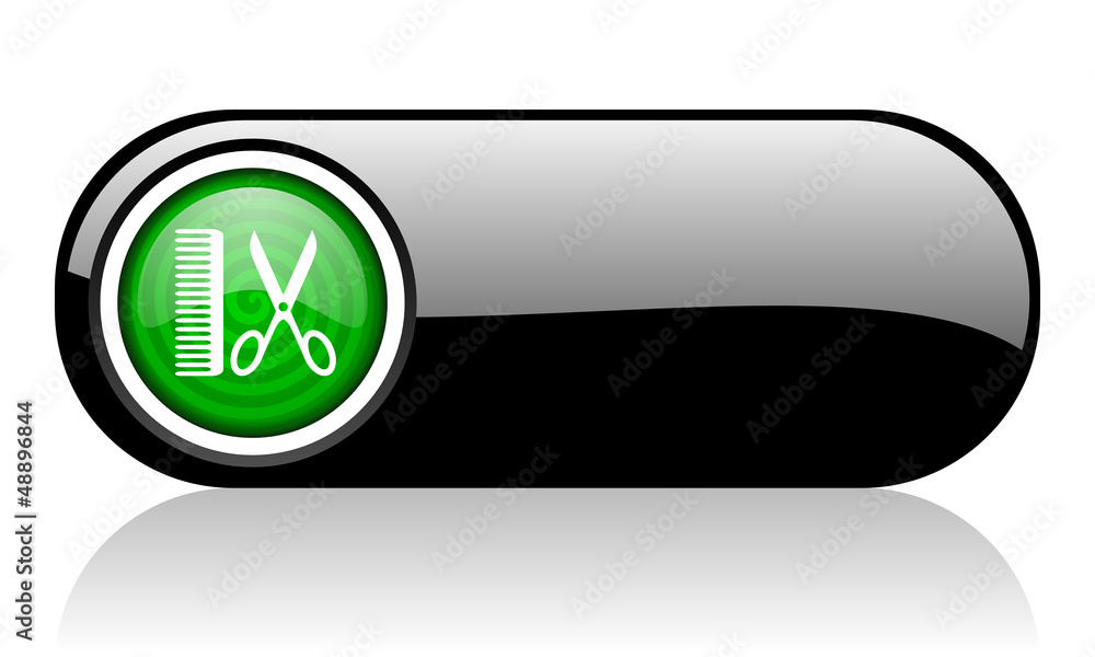 barber black and green web icon on white background barber black and green web icon on white background