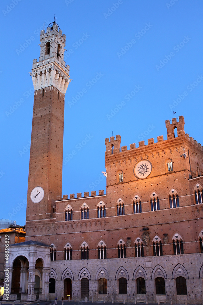 The Palazzo Pubblico in Siena, Italy