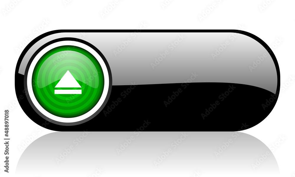 eject black and green web icon on white background eject black and green web icon on white background
