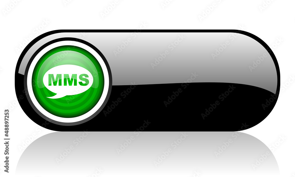 mms black and green web icon on white background mms black and green web icon on white background