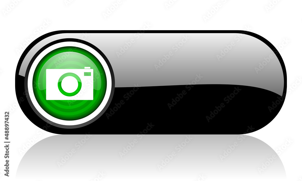 camera black and green web icon on white background camera black and green web icon on white background