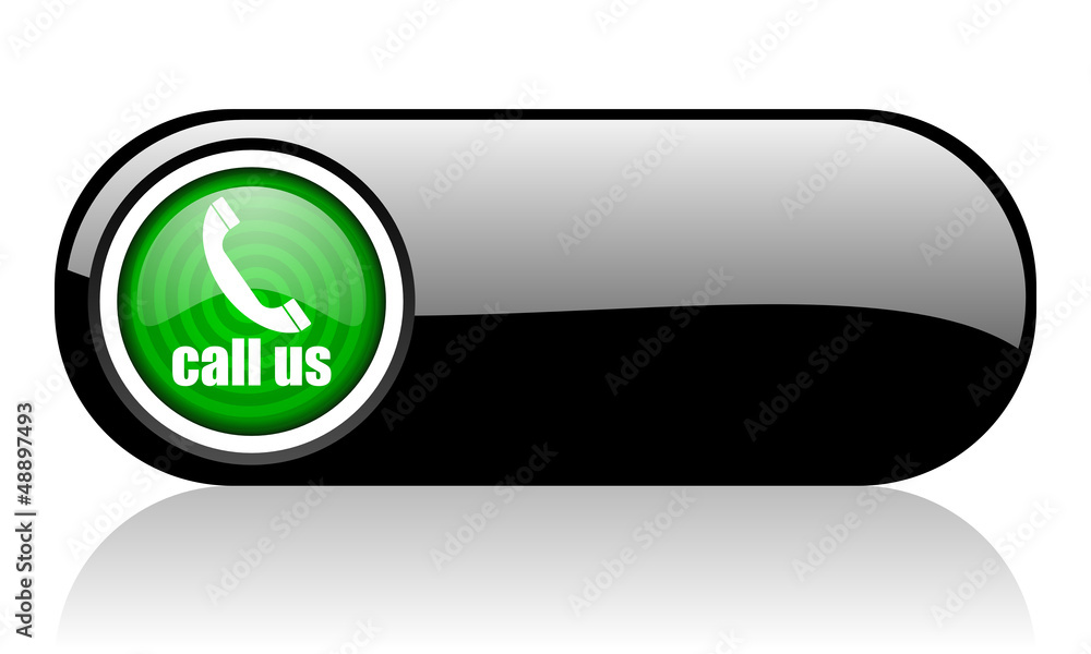 call us black and green web icon on white background call us black and green web icon on white background