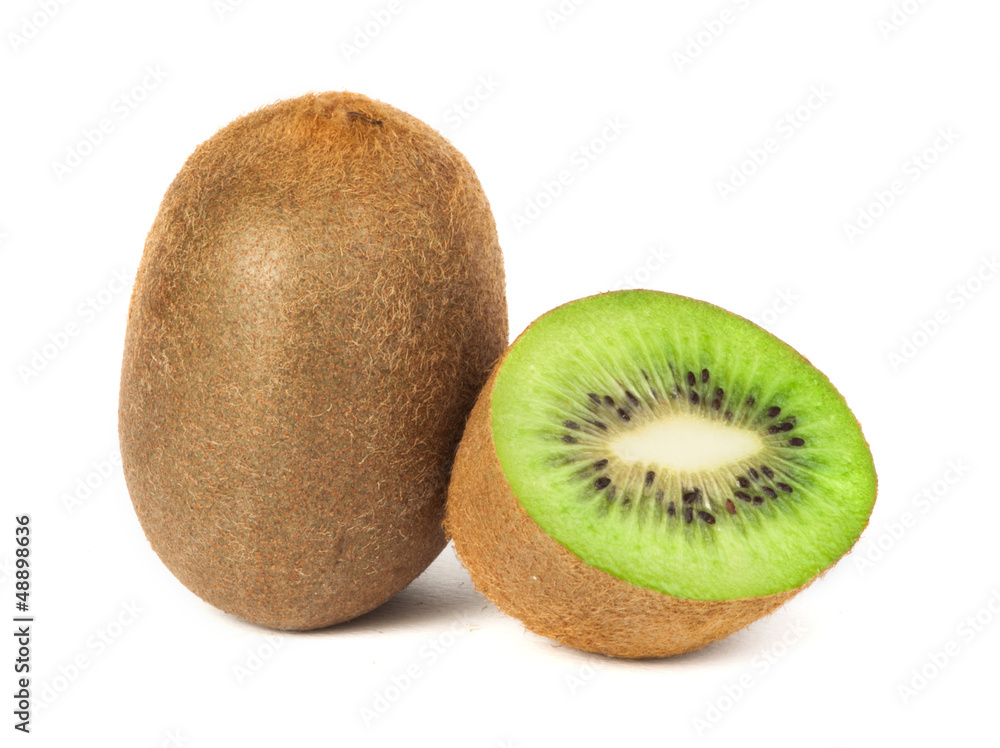 Obraz premium Kiwi fruit white isolated