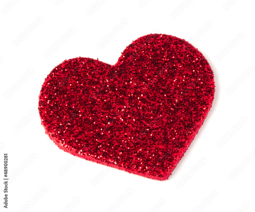 Red shiny hearts on white background Red shiny hearts on white background