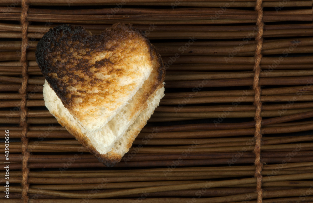 Toast with heart-shaped
