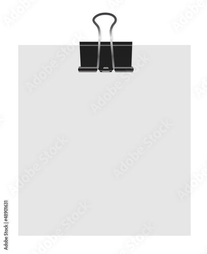 Bulldog clip with white paper