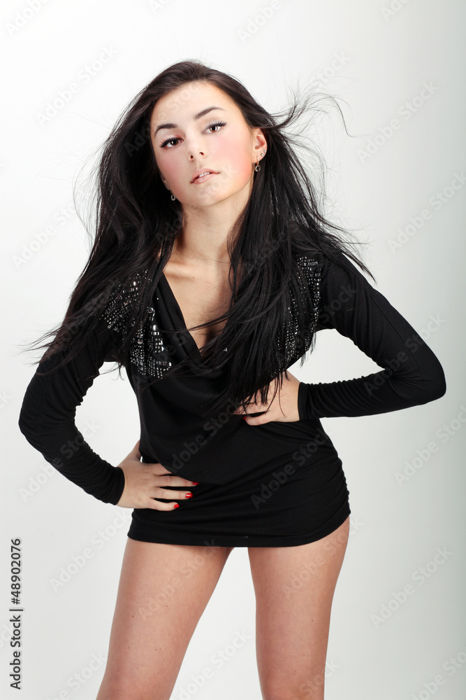 Gorgeous young woman with beautiful long brown hairs Gorgeous young woman with beautiful long brown hairs