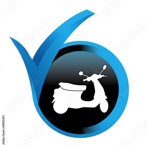 scooter sur bouton validé bleu