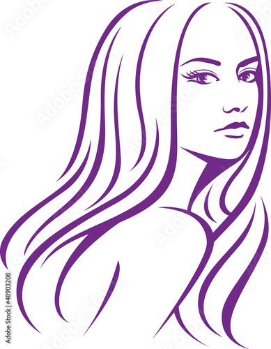 female woman with long hair
