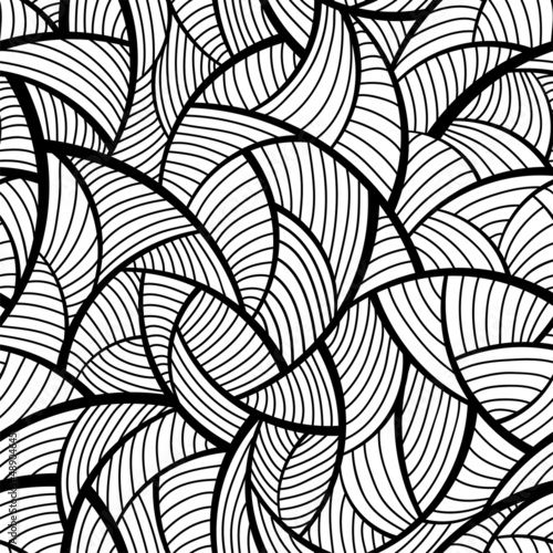 Abstract black and white seamless pattern.