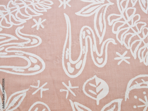 Floral brown batik fabric