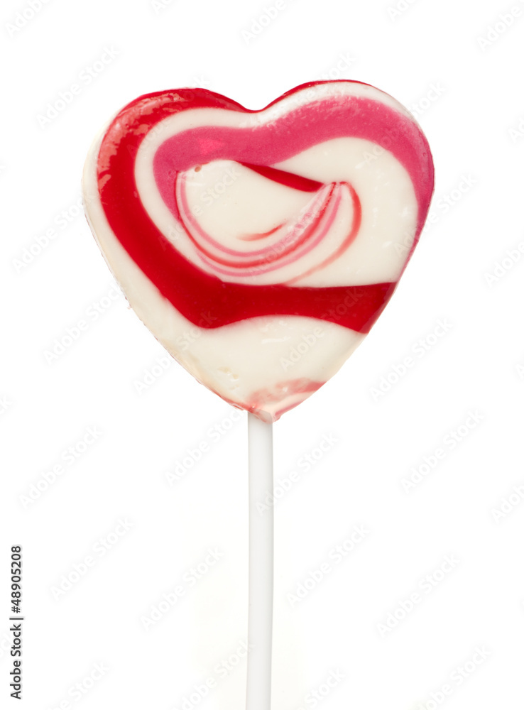 Pink lollipop heart-shaped