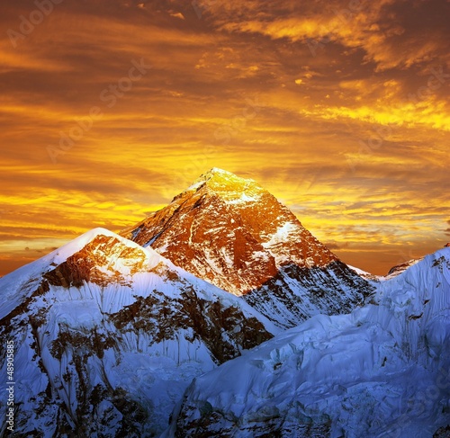 Evening colored view of Everest from Kala Patthar photo