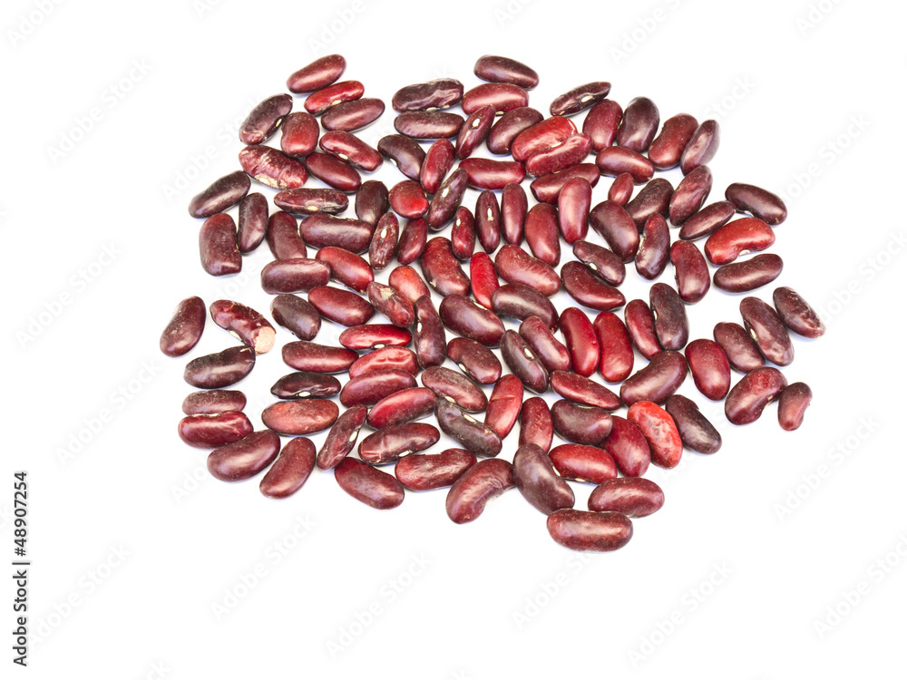 Heap of dried kidney beans or red beans isolated on white backgr Heap of dried kidney beans or red beans isolated on white backgr