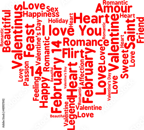 Valentine's Day tag cloud