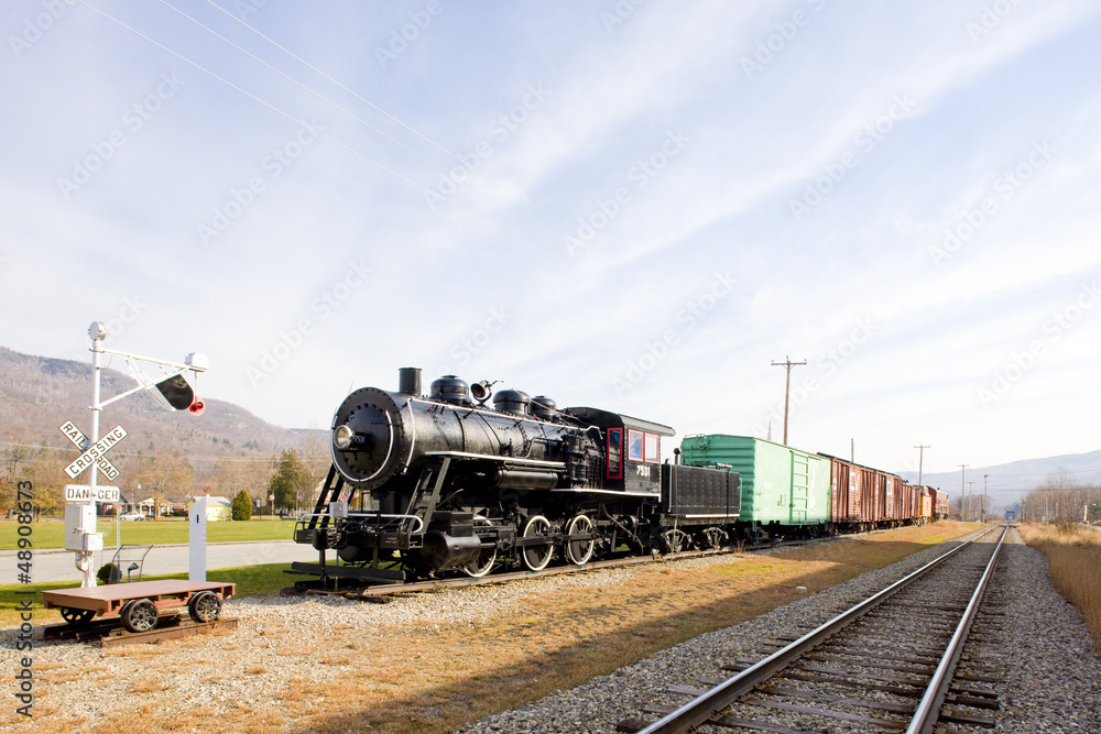 Obraz premium steam train in Railroad Museum, Gorham, New Hampshire, USA