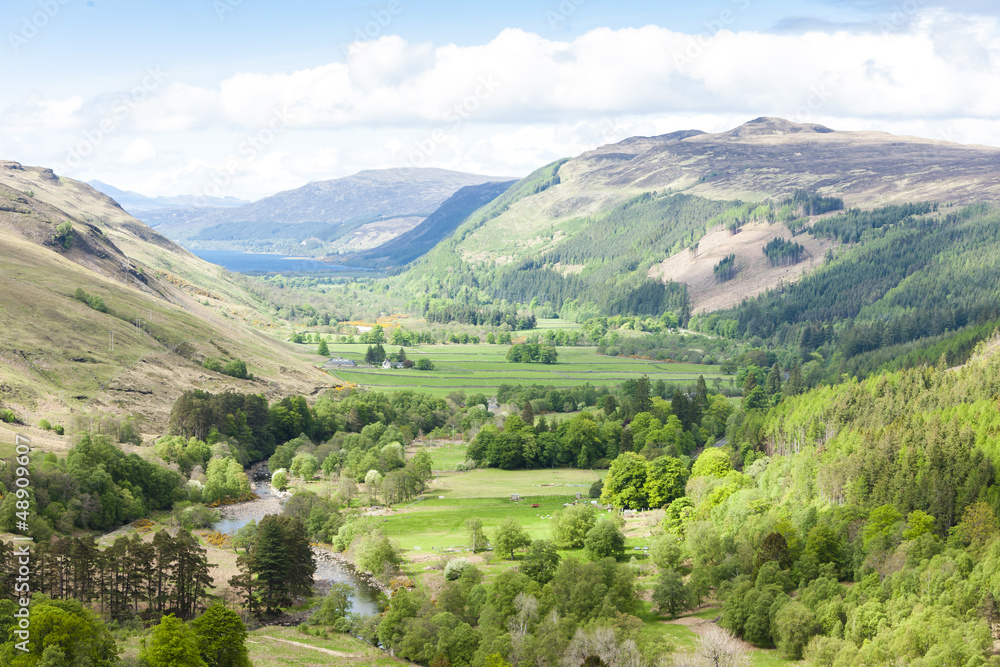 view of valley with Loch Broom at background,Highlands,Scotland view of valley with Loch Broom at background,Highlands,Scotland